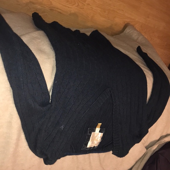 Navy blue v neck sweater dress - Picture 2 of 3